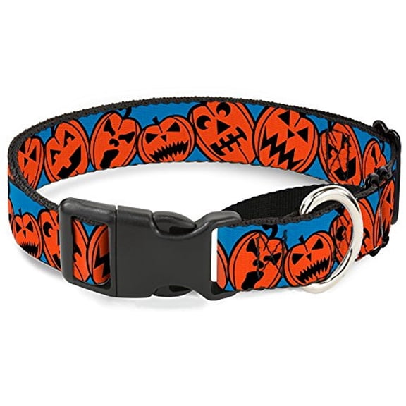 buckle-down mgc-w31012-wl jack-o'-lanterns blue martingale dog collar