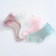 6 Pairs Baby Toddler Girls Princess Knit Cotton Frilly Socks Lace Ruffle Breathable Casual Dress