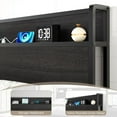 thumbnail image 6 of VanAcc Full Size Lift up Storage Bed Frame, Wooden Platform Bed Frame with Lifting Storage & Charging Station, No Spring Box Needed/Noise Free, Black, 6 of 8