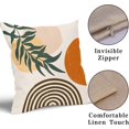 thumbnail image 4 of Boho Pillow Covers 18x18 Inch Burnt Orange Throw Pillow Covers Beige Bohemian Green Leaves Decorative Outdoors Pillowcase Square Linen Cushion Covers for Couch Sofa Bedroom Home (Pack of 2), 4 of 6