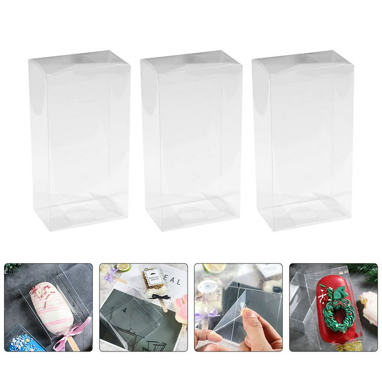 Box Boxes Gift Clear Treat Candy Party Pet Favor Cakesicle Wrapping Ice Cream Transparent Cube Bakery, Adult Unisex, Size: 9.5x5.5cm