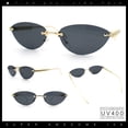 thumbnail image 2 of Womens Rimless Metal Rim Cat Eye Pyramid Stud Jewel Arm Sunglasses Gold - Black, 2 of 8