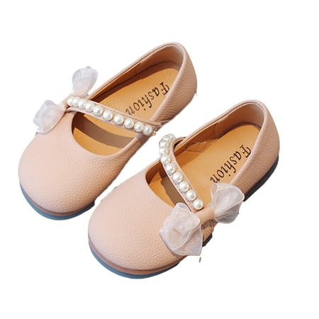 QUDDERR Toddler Baby Girls Dress Shoes Soft Sole Princess Shoes Kids Spring Fall Flats Dance Shoes for Girls Size 1.5 -13.5M