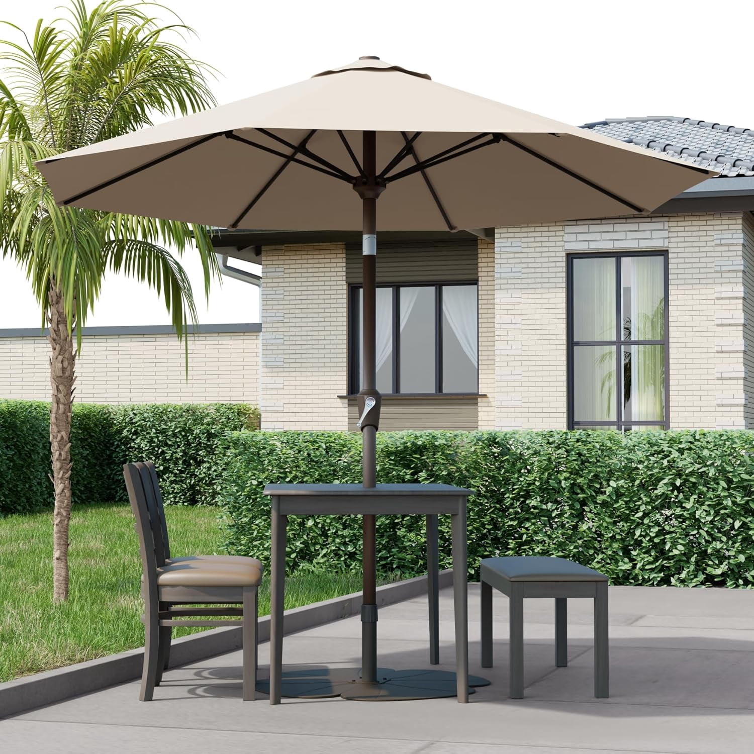 PatioKingdom Heavy-Duty 30" Patio Umbrella Base Stand - 4-Panel Reinforced Iron Design with Wider Ground Contact, Slim Profile for Enhanced Outdoor Stability