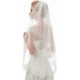 thumbnail image 2 of YooGuoGuo House Fingertip Length 2 Tier Mantilla Lace Bridal Wedding Veil L65, 2 of 7