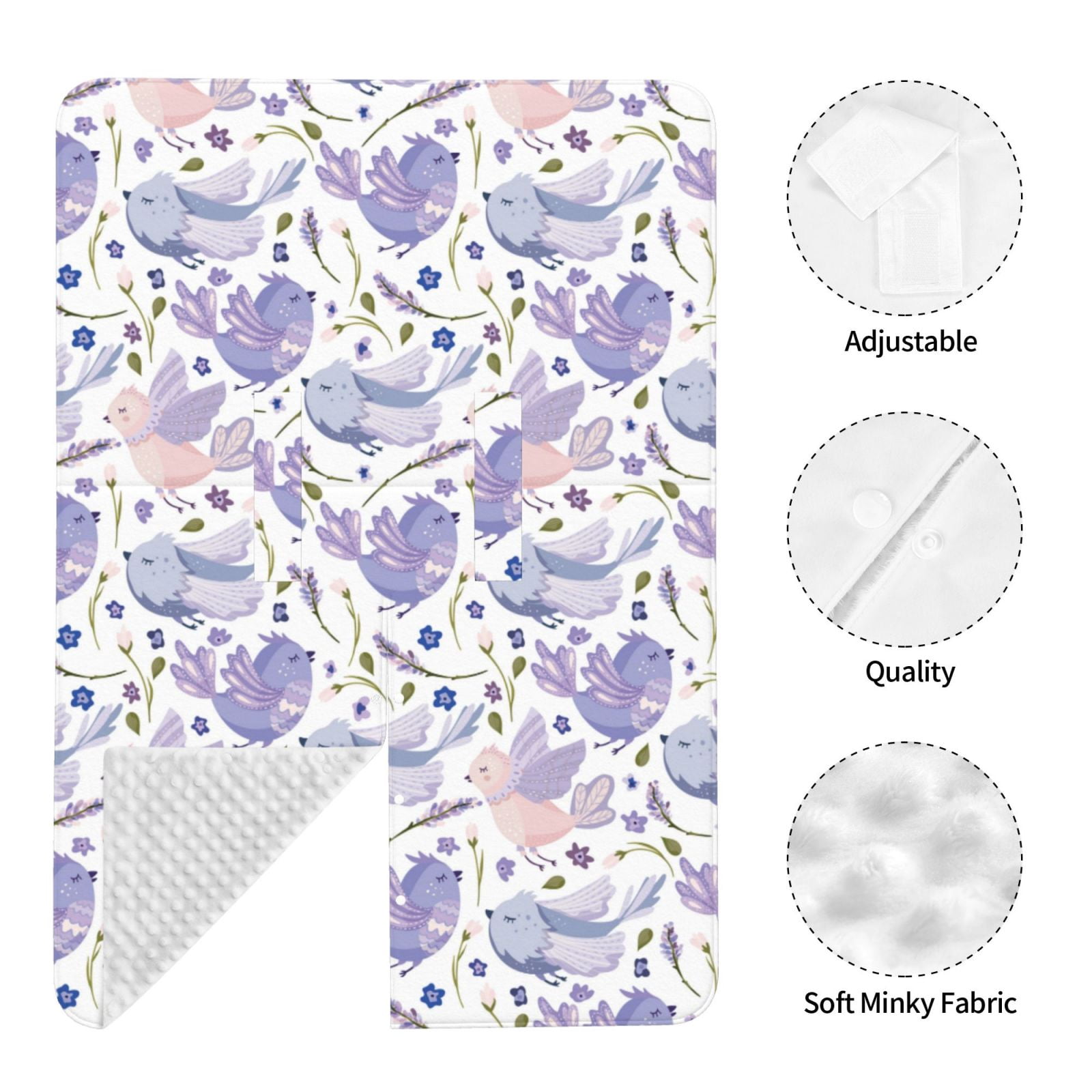 Car Seat Cover Baby - Lavender Flowers Bird Purple Breathable Infant Car Seat Cover for Baby Carseat, Lightweight Comfort Baby Essentials Must Haves Newborn Stuff for Girl Boy