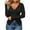 Black, variant on Ichuanyi Womens Fall Tops, Fashion Women Cross Solid Long Sleeve Breathable V-Neck Shirt Blouse Tops
