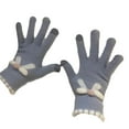 thumbnail image 2 of Qiweii Women's Touchscreen Knitted Winter Gloves, Cute Bow Detail, Warm Yarn Gloves for Cycling Outdoor, 2 of 7