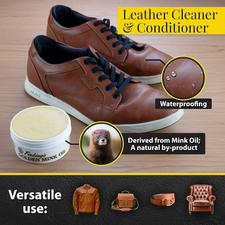 Fiebing's Golden Mink Oil for Leather Boots (6 Pack, 6 oz Each) - Leather Cleaner & Conditioner - Waterproof, Preserve, Soften All Smooth Fiebing's Golden Mink Oil for Leather Boots (6 Pack, 6 oz Each) - Leather Cleaner & Conditioner - Waterproof, Preserve, Soften All Smooth