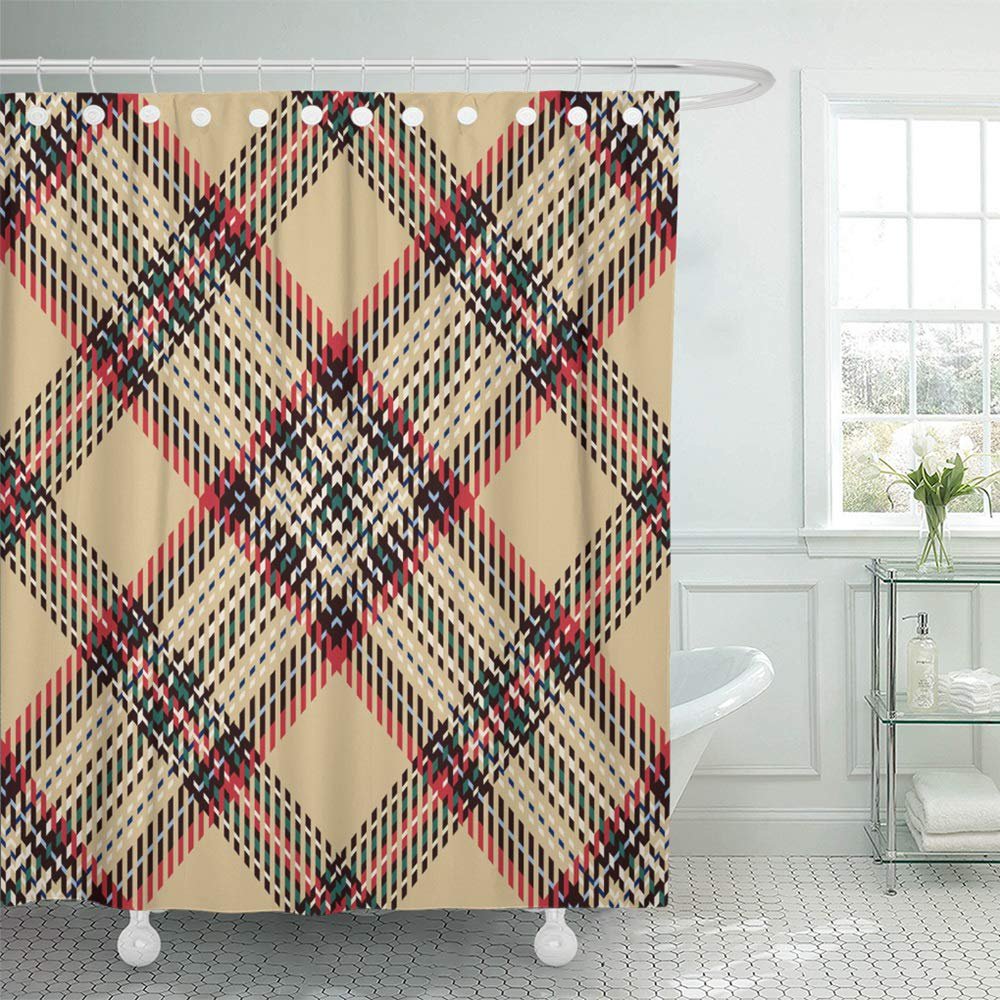 PKNMT Tartan Red Black Blue Beige Green and White Plaid Flannel