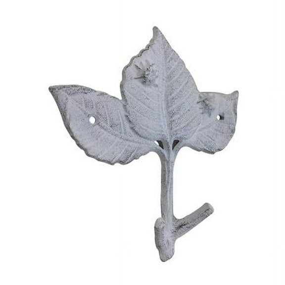 Handcrafted Model Ships K-9916-w 5.5 x 1.5 x 4 in. Whitewashed Cast Iron Birch Tree Leaves Decorative Metal Tree Branch Hooks