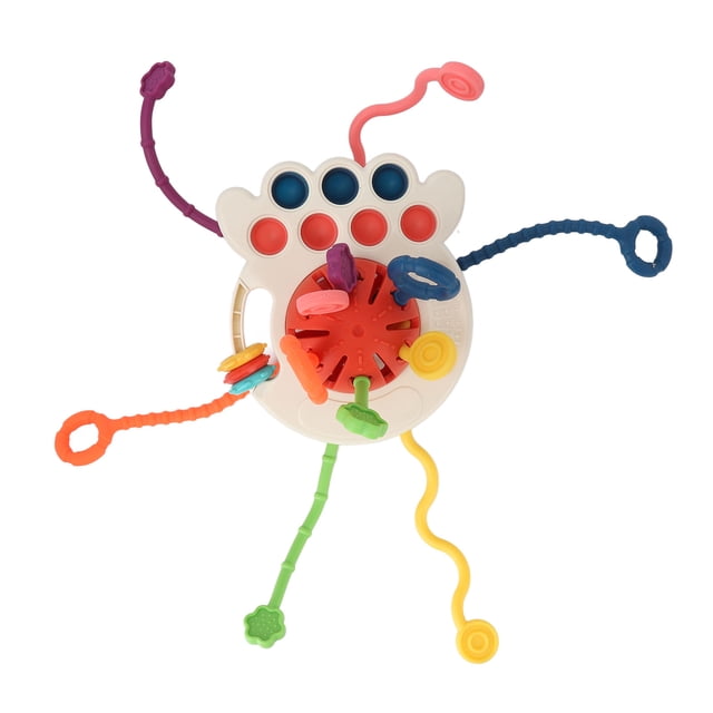 Juguete de actividad de cuerda, juguete para la dentición de cuerda, juguete de cuerda, juguetes sensoriales de silicona, resistentes y resistentes