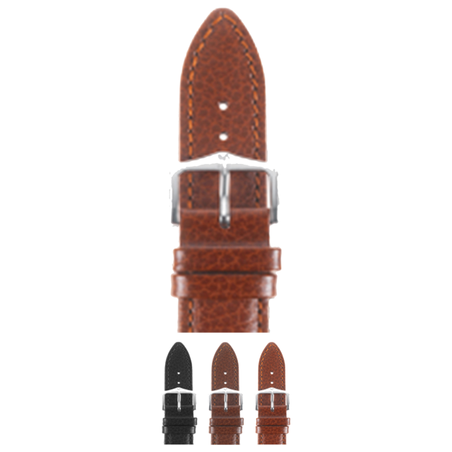 HIRSCH Windsor Leather Watch Strap (Golden Brown) M 18mm Gold