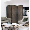 thumbnail image 4 of 3 Panel Foldable Room Divider with Patterned Wood Panelling, Brown - Saltoro Sherpi, 4 of 6
