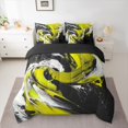 thumbnail image 2 of Feelyou Yellow Oil Printing Bedding Comforter Set 7 Pieces, Modern Fashion Artwork Full Bedding Set, Teen Kid Adult Reversible Fitted Sheet Flat Sheet, Breathable Home Decor, 2 of 7