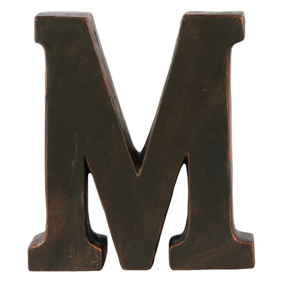 Urban Trends Silver Fiberstone Alphabet Tabletop Sculpture Letter