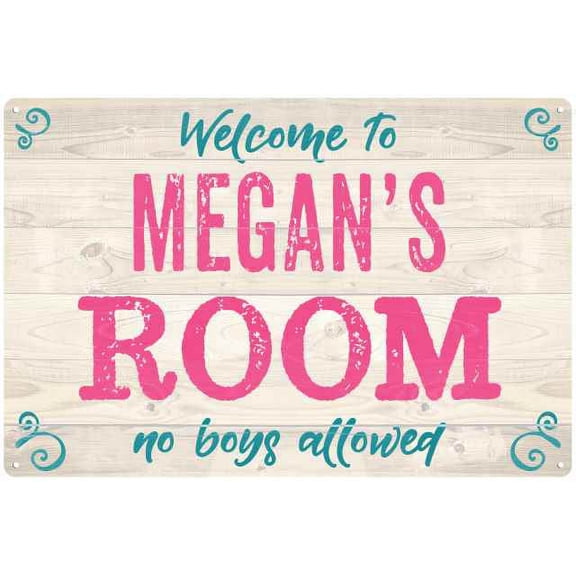 MEGAN'S Room Kids Bedroom Sign Gift 8x12 Metal Sign 108120089499