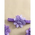 thumbnail image 5 of Loicainy Toddler Baby Girl Bodysuit Dress 3 6 12 18 24 Months Flower Embroidery Tie-Up Mesh Romper Bow Headband 2 Piece Set, 5 of 9