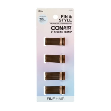 Conair Styling Essentials Mini Bobby Pins, Brown, 36 Count
