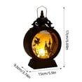 thumbnail image 3 of Witch LED Lantern, Black , 6.7" Battery Operated Light with Spooky Silhouette, Hanging & Tabletop Decor for Party, 3 of 8