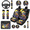 Frog and Guitar, variant on HUIACONG Automotive Interior Accessories, with Car Seat Covers Steering Wheel Protector Seat Protectors,Wear-Resistant Anti-Wear Car Interior Accessory Kit