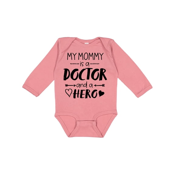 Inktastic My Mommy is a Doctor and a Hero Boys or Girls Long Sleeve Baby Bodysuit