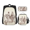 thumbnail image 1 of Balery Two Cowboys Riding Horses In The Desert Mochila Escolar 3 en 1 para Niños - Mochila Resistente con Lonchera Térmica y Estuche - Mochila Escolar para Niños y Niñas, 1 of 7