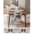 thumbnail image 3 of White Vintage Rooster Table Runner 36 Inches, Watercolor Pastoral Animals Bed Runner Dresser Scarves Tabletop for Indoor Outdoor Parties/Ceremony/Banquet, 13"x 36", 3 of 8
