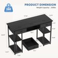 thumbnail image 7 of Atilioo 47" Computer Desk, Large Writing Work Table with 2 Fabric Drawers & 4 Open Shelves for Home Office Study Room, Black, 7 of 7