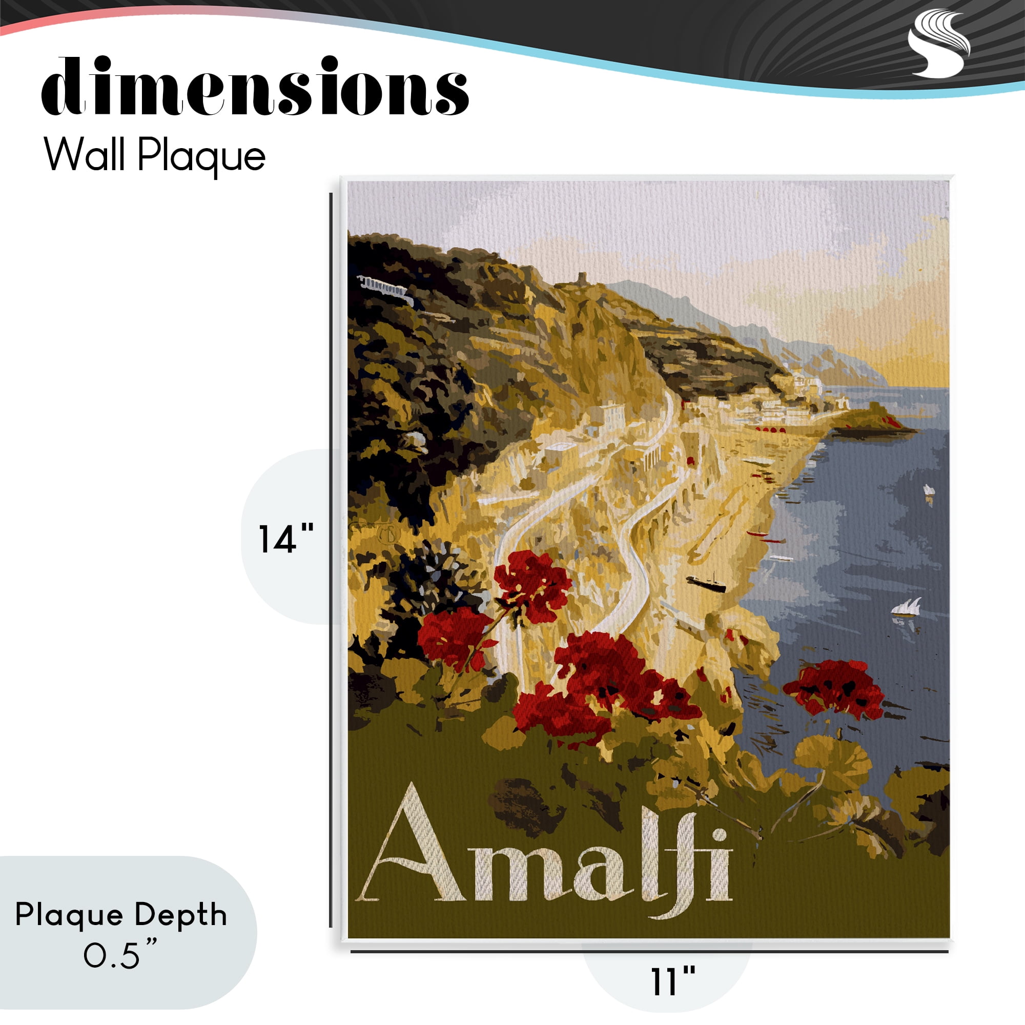 Stupell Industries Picturesque Amalfi Coast Wall Plaque Art, design by Lil' Rue
