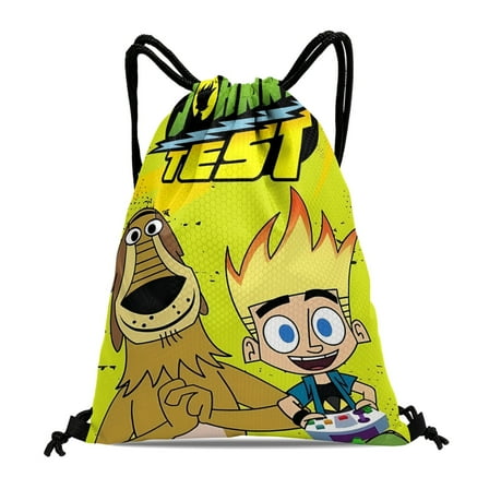 Drawstring Backpack for Johnny Test Drawstring Pocket Adults Women Men Party Favor Bags Sports for Gym Travel Swimming Hiking Camping Tote Bag 11.8 × 15.7 in