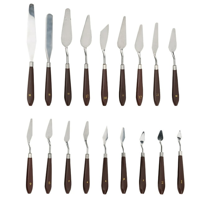 Spatula Knife,18Pcs Paint Scraper Knife Art Supplies Painting Scraper Ultimate Reliability