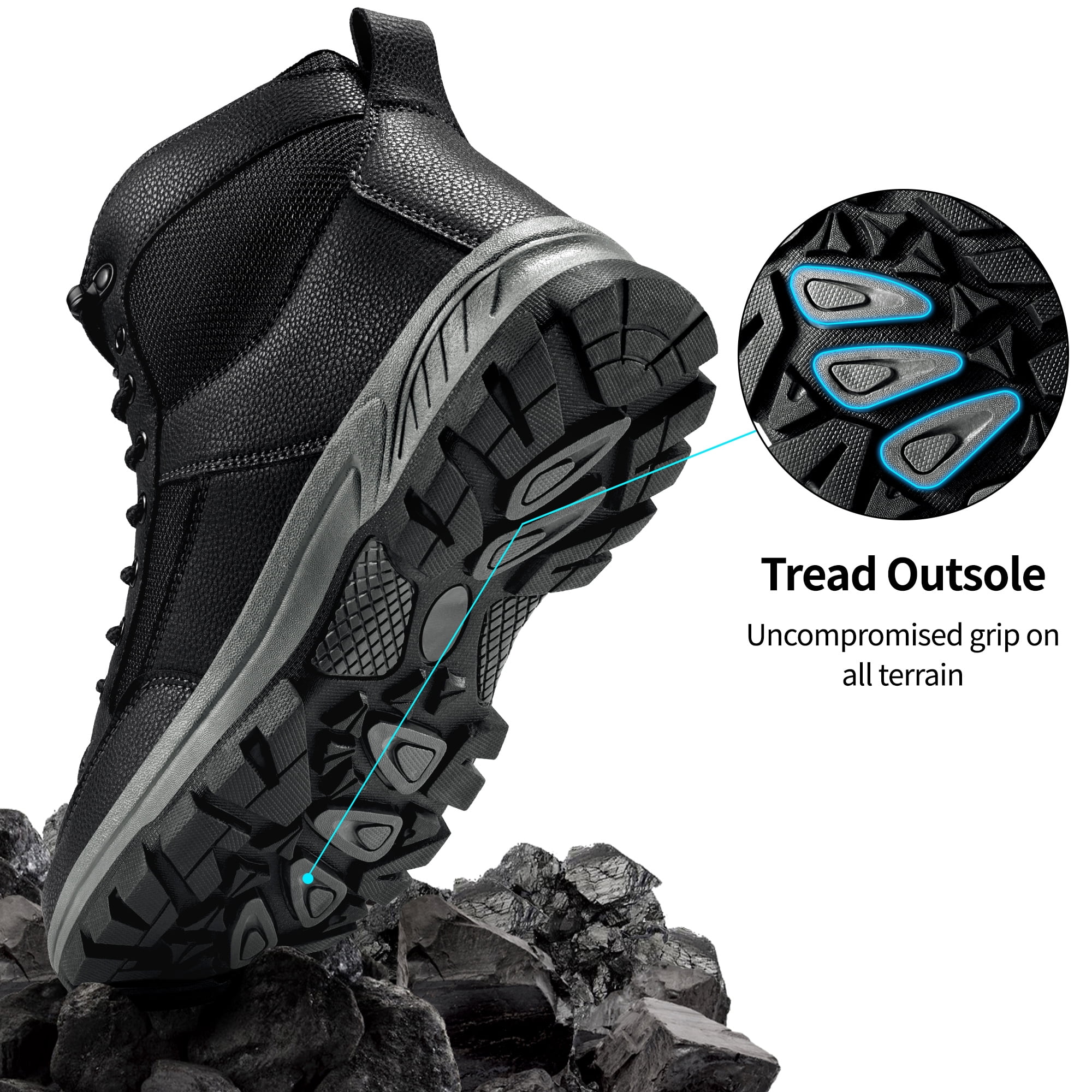 Ablanczoom Hiking Boots Mens Work Shoes: No-slip Men Ankle Boots Outdoor Hiking Shoes