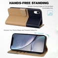 thumbnail image 3 of Cute Cartoon Wallet Phone Case for iPhone XR, with Card Holder Soft PU Leather Kickstand Cover for Men and Women Magnetic Shockproof Protective with Lanyard for iPhone XR, Khaki, 3 of 9
