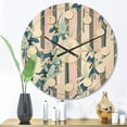 thumbnail image 2 of Designart 'Retro Lilies Flowers' Mid-Century Modern Wood Wall Clock, 2 of 5