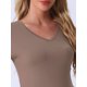 thumbnail image 5 of Camiseta de dormir de mujer INSPIRE CHIC con cuello en V para pijamas y ropa de casa L color caqui, 5 of 6