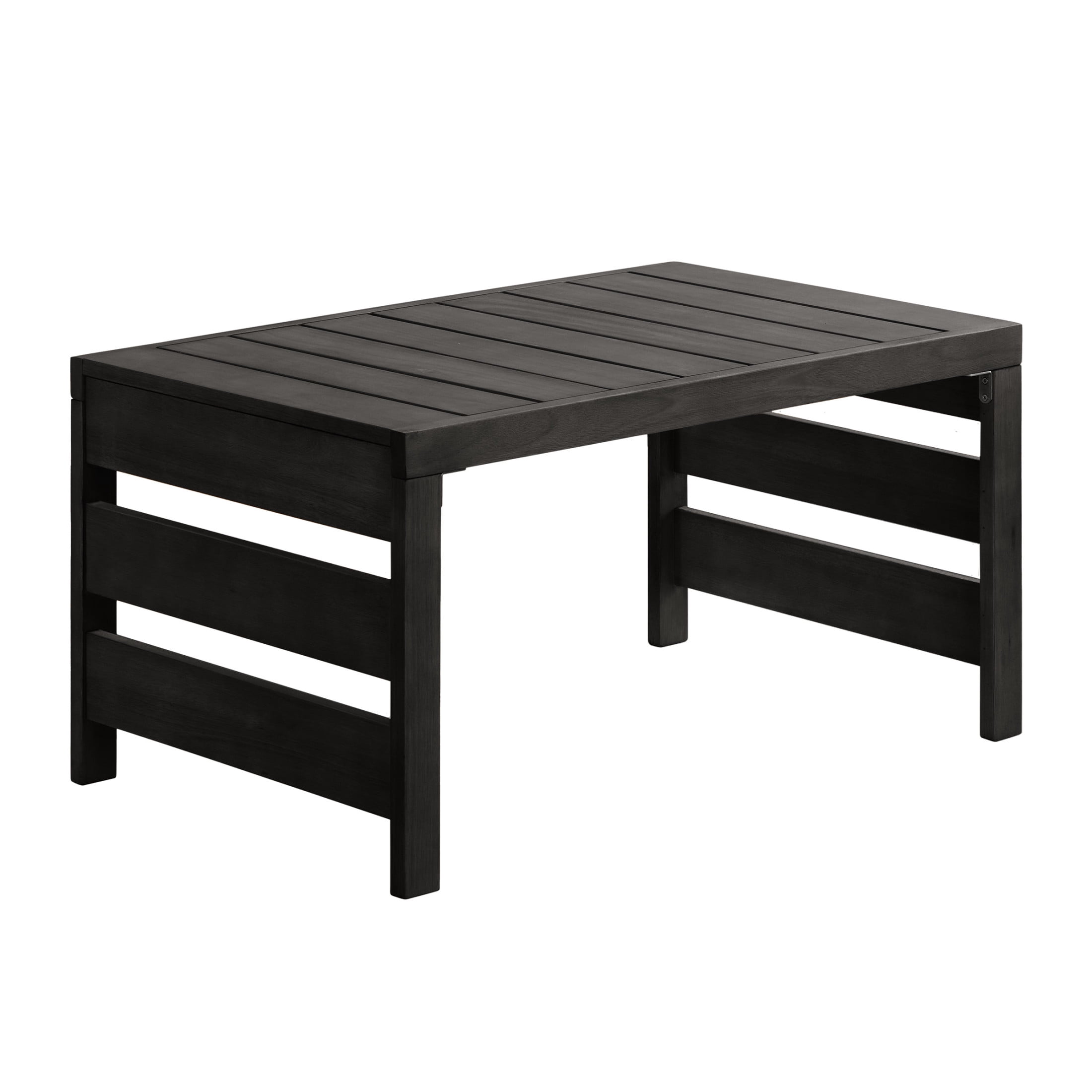 Alaterre Furniture Barton 37” Outdoor Coffee Table - Eucalyptus Wood Table (Black)