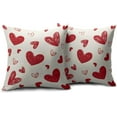 thumbnail image 2 of Valentines Pillow Covers 20x20 Set of 2 Red Cream Valentine''s Day Love Heart Print Decorative Throw Pillows Outdoor Farmhouse Holiday Decoration Pillowcases Cushion Cases Decor for Sofa Couch Bed, 2 of 5