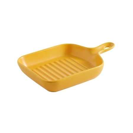 

Household oven baking pan simple ceramic plate with handle western food plate