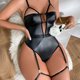 thumbnail image 4 of Gibobby Conjunto ropa interior mujer Conjunto de lencería de talla grande para mujer con tirantes y encaje(Negro, M), 4 of 5