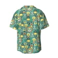 thumbnail image 4 of Goofa Animals with Leaf Printed Men's Casual Short-sleeved Shirt,Lightweight Breathable Button-down,Summer Casual men's top,Versatile Fashion shirt-Small, 4 of 7