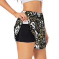 thumbnail image 3 of Lsque Ink Graffiti Owl Printed Women's Running Shorts with Liner Pockets,Elastic Quick Dry Workout Athletic Gym Yoga Shorts,Womens High Waist Shorts-XX-Large, 3 of 9