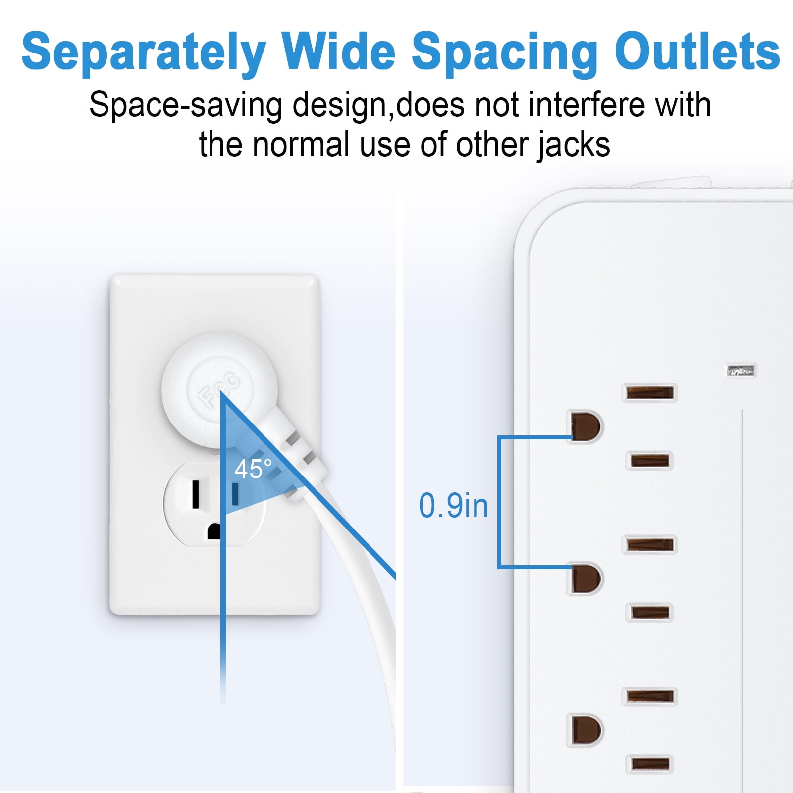 PROTECTOR POWER STRIP 8 OUTLET WITH PORT LONG CORD FOR HOME OFFICE