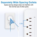 PROTECTOR POWER STRIP 8 OUTLET WITH PORT LONG CORD FOR HOME OFFICE