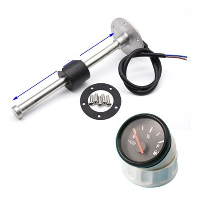 Universal Car Fuel Gauge+Fuel Level Sensor 100~600mm For 52mm Fuel Level Gauge 240-33 Ohm Oil Float Level Sensor RV Boat ,Easy to Install
