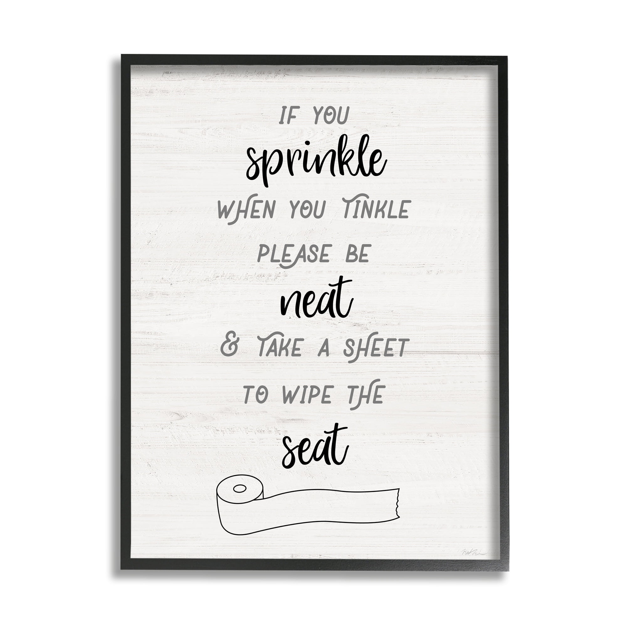Stupell Industries Sprinkle When Tinkle Phrase Neat Wipe Seat Bathroom, 16 x 20, Design by Natalie Carpentieri