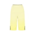 thumbnail image 4 of Gamivast Linen Capri Shorts for Women Gradient Drawstring Elastic Waist Breathable Pants with Flap Pockets for Weekend Lounge Beach Trips Relaxed Summer Wear, 4 of 5