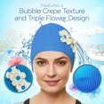thumbnail image 5 of BEEMO Swim Bathing Caps for Women Latex Swim Hat Triple Flowers Long/Short Hair - White with Pink Flowers, 5 of 6