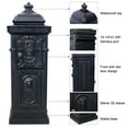 thumbnail image 5 of Large Capacity Outdoor Mailbox, Rainproof Floorstanding Letter Box Statue for Garden, Residential Use, Black, 5 of 9