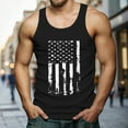 thumbnail image 2 of Ierhent 4th of July Shirts for Men Men Gym Sleeveless Tank Top Muscle Sport Workout Fitness Vest Tee(Z1-Black,XXL), 2 of 4